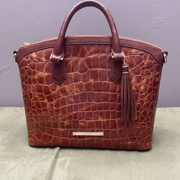 Brahmin Medium Duxbury Tan Gustavo Satchel Shoulder Handbag...